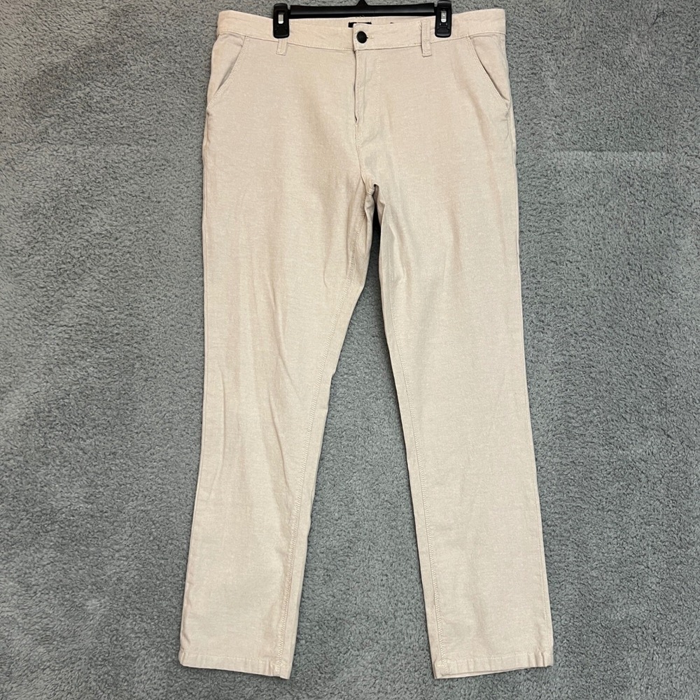 Buffalo David Bitton Chino Pants Mens 36x30 Beige Excellent Stretch‎ Canvas